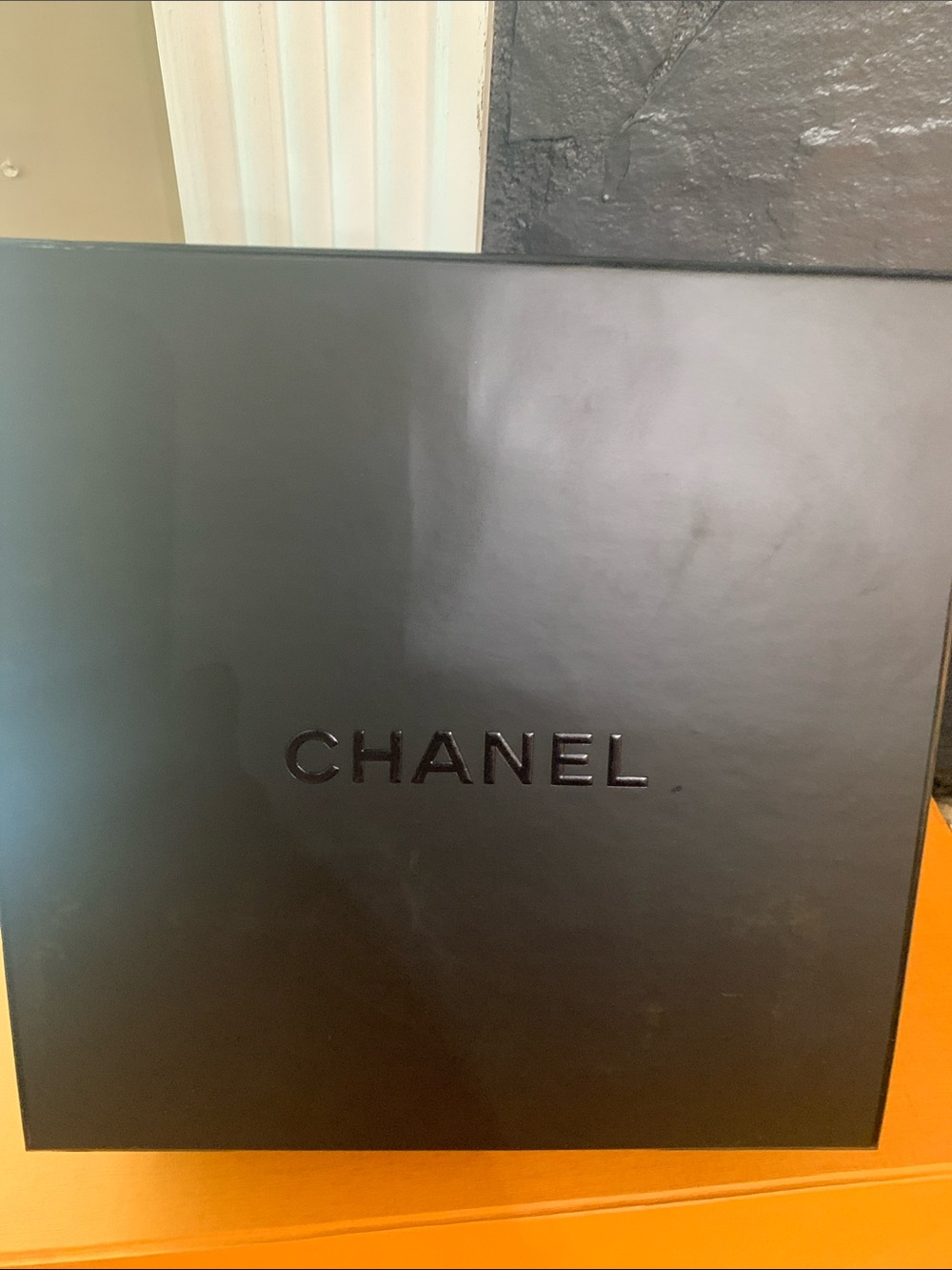 CHANEL Black Embossed Logo Gift Box
